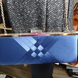 NWT INC International Concepts Kelsie X-Cross Satin Clutch Bag